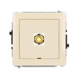 DECO Mechanizm gniazda pojedynczego RCA, bez pola opisowego (typu cinch - żółty, pozłacany) beżowy