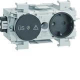 tehalit.WA Gniazdo SCHUKO z ogranicz. przeciwprzep. WAGO montaż kraw. antracyt GS12019011 HAGER