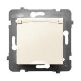 ARIA Gniazdo bryzgoszczelne z uziemieniem IP-44 wieczko w kolorze wyrobu - kolor ecru