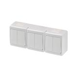 Wyłącznik BETA, potrójny, świecznikowy, IP44, biały*