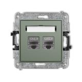 ICON Mechanizm gniazda komputerowego podwójnego 2xRJ45, kat. 8, ekranowany, 8-stykowy szałwiowy