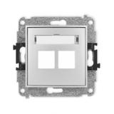 MINI Gniazdo antenowe multimedialne podwójne bez modułu (standard Keystone) srebrny metalik 7MGM-2P KARLIK