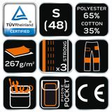 Spodnie robocze, rozmiar S/48