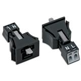 WINSTA MINI wtyk 2-torowy SnapIn czarny /50szt./ WAGO