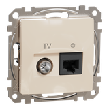 Sedna Design & Elements Gniazdo komputerowe-antenowe TV+RJ45 kat. 6 UTP beżowy SDD112469T Schneider