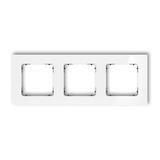 ICON Ramka uniwersalna potrójna kwadratowa - efekt szkła (ramka: biała; spód: czarny) biały