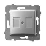 ARIA Obudowa gniazda pojedynczego z przesłoną typu Keystone prosta - kolor srebro