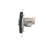 Simon 54 Gniazdo komputerowe podwójne RJ45 kategoria 6 ekranowane z przesłoną przeciwkurzową czarny