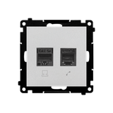 Simon 55 Gniazdo komputerowe RJ45 kategoria 5e + telefoniczne RJ12 Aluminium mat T5F.01/143 KONTAKT