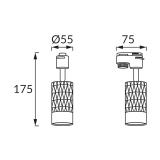 Oprawa do zamontowania na szynoprzewodzie MATA TRA GU10 BLACK/GOLD