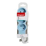 PRZEDŁUŻACZ STANDARD 3X2P+Z, Z PRZEWODEM 1.5 METRA 3X1.0 MM2 - BIAŁY/BŁĘKITNY, Legrand