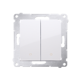 Simon 54 Łącznik dwubiegunowy podwójny 16A z. śrub. kremowy