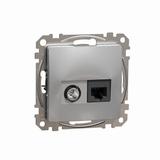 Sedna Design & Elements Gniazdo komputerowe-antenowe TV+RJ45 kat. 6 UTP srebrne aluminium SDD113469T Schneider