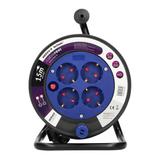 Przedłużacz bębnowy MINI 4 gniazda (Schuko) metalowy stojak polwinit H05VV-F 3x1mm2 - 15m OR-AE-1317