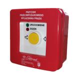 Przycisk przeciwpożarowego wyłącznika prądu PPWP-1s A/4 2 tory prądowe 12A NC-NO, natynkowy, samoczy