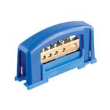 Zacisk ochronny 1x25, 4x10, niebieski z pokrywą