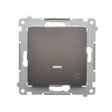 Simon 54 Przycisk „światło” z podświetleniem LED 10A szybkozłączka brąz mat