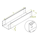 KZLWC500H200/3 Korytko wzmocnione z łącznikiem wspawanym 2,0 mm