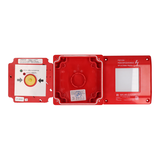 Ręczny przycisk ppoż wyłącznika prądu PWP 2Z 2LED zielony/czerwony 230V CNBOP SPAMEL