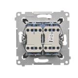 Simon 54 Łącznik krzyżowy podwójny z podświetleniem 10A 250V szybkozłączka antracyt DW7/2L.01/48 KONTAKT
