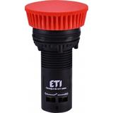 ECM-P10-R - Przycisk kompaktowy z guzikiem-grzybek, 1NO, Czerwony