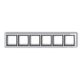 DECO Ramka uniwersalna sześciokrotna - efekt szkła (ramka: szara; spód: czarny)