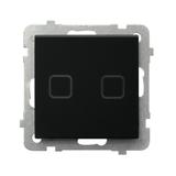 SONATA TOUCH Łącznik dotykowy dwugrupowy zwierny z podświetleniem CZARNE SZKŁO SZRON