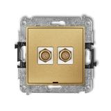 ICON Mechanizm gniazda antenowego podwójnego typu F (SAT) pozłacany, bez pola opisowego złoty