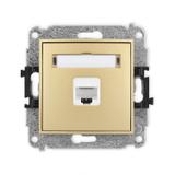 ICON Mechanizm gniazda komputerowego pojedynczego 1xRJ45, kat. 6A, 8-stykowy złoty