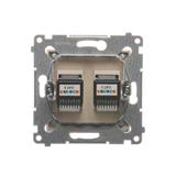 Simon 54 Gniazdo telefoniczne podwójne RJ12 kremowy DT2.01/41 KONTAKT