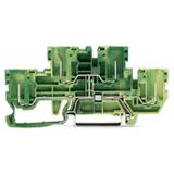 X-COM dwupiętrowa złączka bazowa 4-pinowa PE żółto-zielona