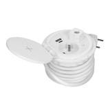 Gniazdo meblowe O8cm wpuszczane w blat z ładowarką indukcyjną, ładowarką USB z 2 gniazdami A i C, pr OR-GM-9015/W ORNO