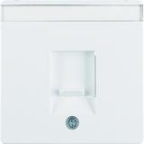 BERKER Q.x Płytka czołowa pojedyncza zasuwa chroniące przed kurzem pole opisowe biały aksamit 117060