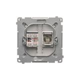 Simon Basic Gniazdo antenowe typu ''F'' + RJ45 kat.6 stal inox BMAFRJ45.01/21 KONTAKT