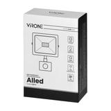 ALLED 10W Naświetlacz LED z PIR, 850lm, IP44, 4000K, Alu+szkło