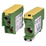 EDBJ-1x70-4x25PE Blok rozdzielczy 192A (1x4-70mm2/4x2,5-25mm2) żółto-zielony