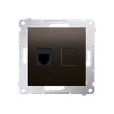 Simon 54 Gniazdo telefoniczne pojedyncze RJ12 brąz mat