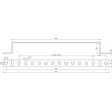 Szyna uziemiająca z otworami 11x11 mm na 12 zacisków, stal nierdzewna NIRO