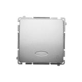 Simon Basic Przycisk światło z podświetleniem LED na 24V 10A 24V szybkozłączka srebrny mat