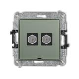 ICON Mechanizm gniazda antenowego podwójnego typu F (SAT) niklowany, bez pola opisowego szałwiowy