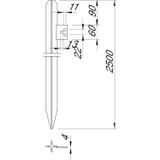 213/2500/DIN, UZIOM PROFILOWY DŁ. 2,5M Z NAKŁ
