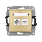 ICON Mechanizm gniazda antenowego poj. typu F (SAT) + gniazda komp. poj. 1xRJ45, kat. 5e, 8-stykowy