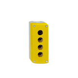 Harmony XALK Pusta kaseta sterująca 4 otwory fi22 żółta z jasnoszarą podstawą plastikowa XALK04 Schneider
