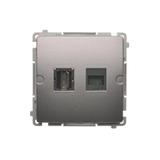 Simon Basic Gniazdo HDMI + RJ45 kat.6. stal inox BMGHRJ45.01/21 KONTAKT