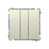 Simon Basic Przycisk potrójny z podświetleniem LED 10A szybkozłączka beż