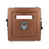 DECO Mechanizm gniazda komputerowego pojedynczego 1xRJ45, kat. 5e, ekranowany, 8-stykowy brązowy met