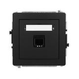 DECO Mechanizm gniazda telefonicznego pojedynczego 1xRJ11, 4-stykowy, beznarzędziowe czarny mat