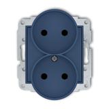 MINI Gniazdo podwójne do ramki bez uziemienia 2x2P przesłony navy blue 64MGPR-2p KARLIK
