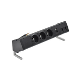 SIMON 480 TS48-430E30BK0-44 Biurkowy zestaw gniazd 3 gn. typ E + ładow. USB A+C i płytka dla 2 złącz