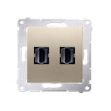 Simon 54 Gniazdo HDMI podwójne złoty mat